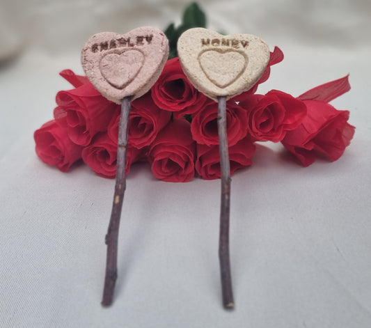 Personalised Heart lollipops