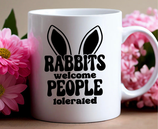 Rabbits welcome people tolerated mug