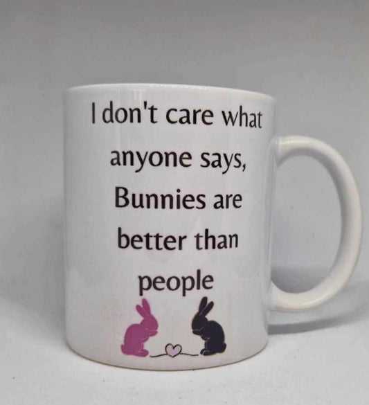 Bunnies are better than people mug