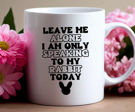 Leave me alone I'm only speaking to my rabbit today mug