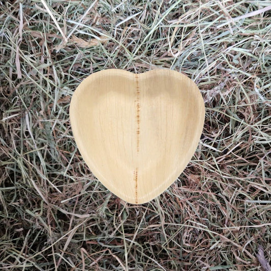 6" Heart shape palm leaf plate